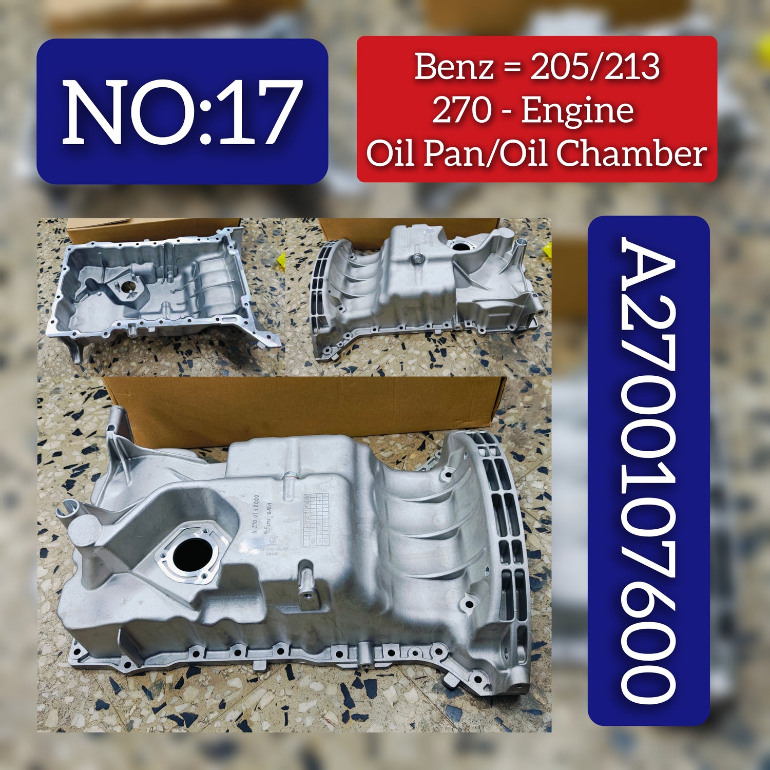 Oil Pan 2700100113 2700107600 A2700107600 A2700100113  Compatible With MERCEDES-BENZ A-CLASS W176 & B-CLASS Sports Tourer W246, W242 & CLA Coupe C117 & GLA-CLASS X156 Tag-OP-17