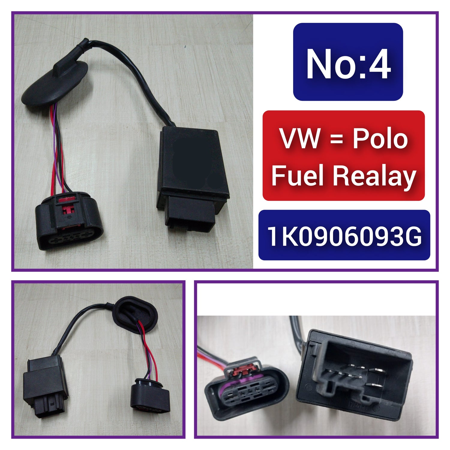 Fuel Pump Control Module 1T0906093E 1T0906093 1K0906093G Compatible with VW BEETLE (5C1, 5C2) | FUSCA | BJALLA & JETTA IV (162, 163, AV3, AV2) | JETTA / CLASICO | VENTO & POLO V Saloon (602, 604, 612, 614) | VENTO & VENTO (602, 604) Tag-FR-04