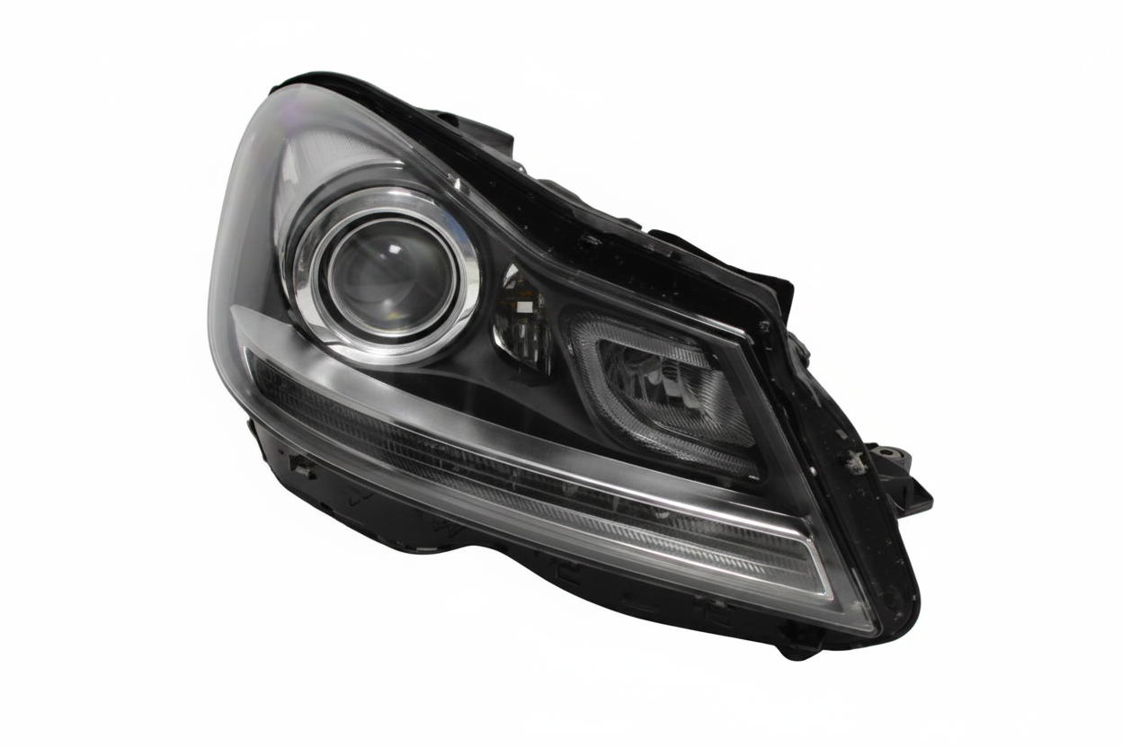 Headlight Headlamp Left A2048204339 & Right A2048204439 (Without Blaster) Compatible With MERCEDES-BENZ C-CLASS (W204) 2011-2014