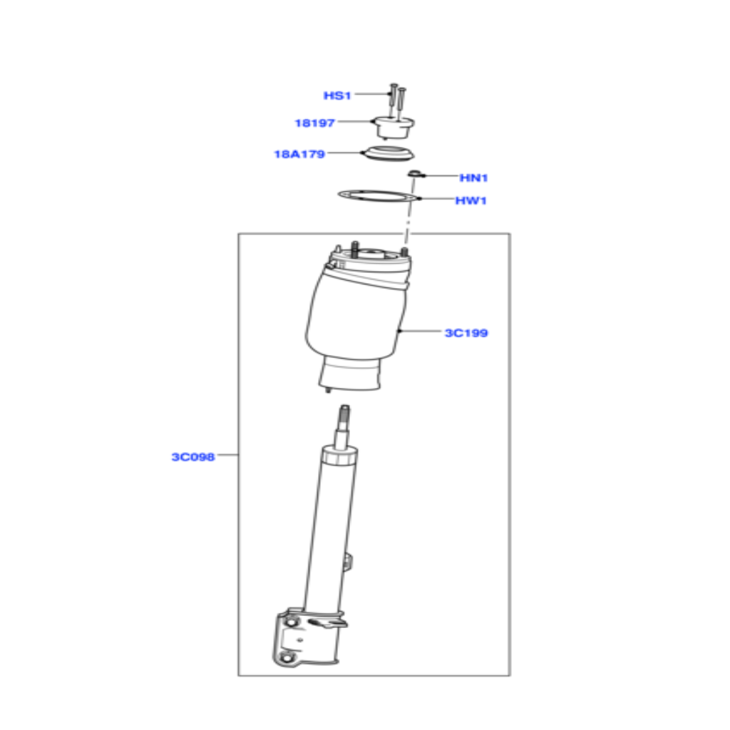 Front Right Air Suspension Shock Absorber Strut LR012859 LR012860 LR032560 LR087081 Compatible With LAND ROVER RANGE ROVER III (L322)