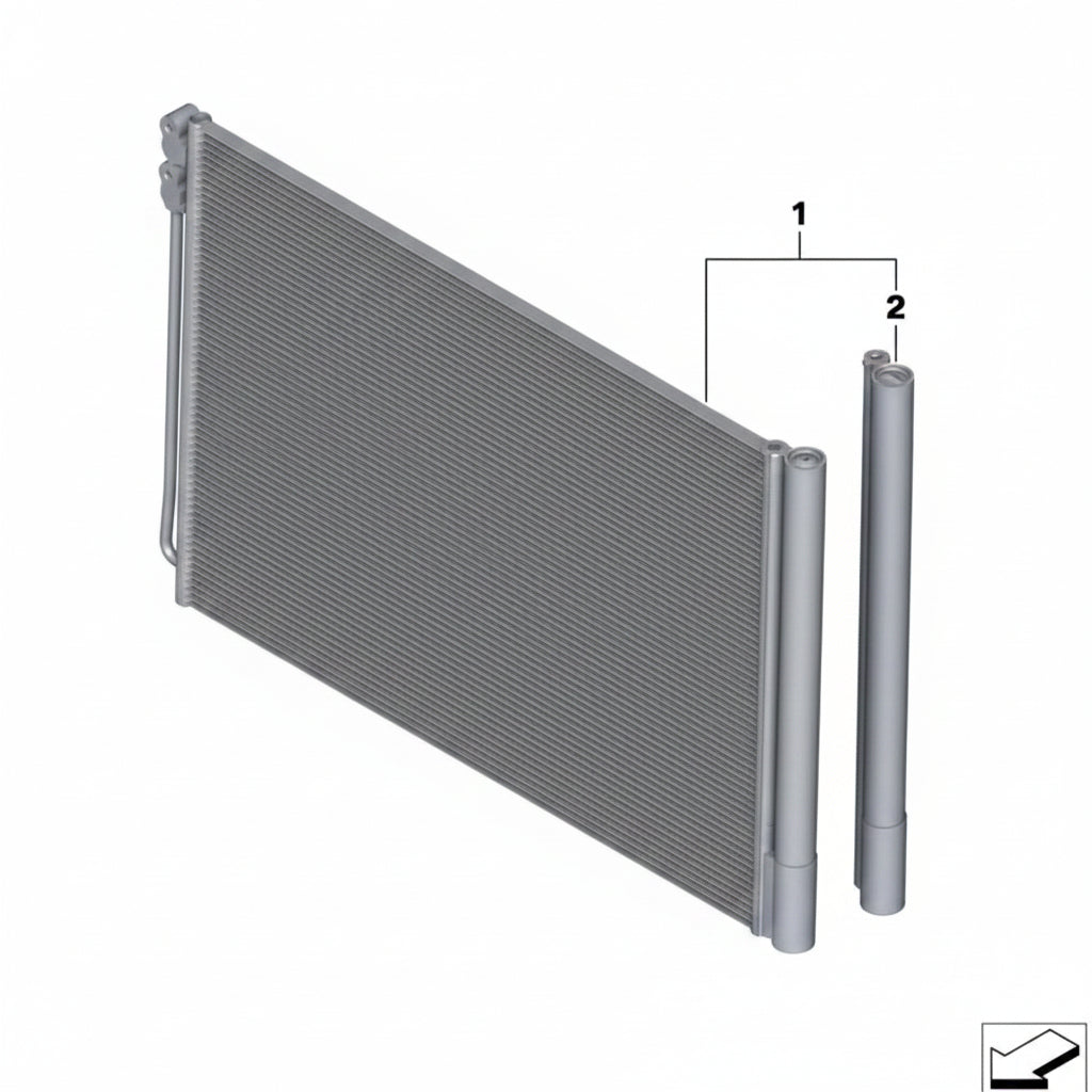 AC Condenser 64509391489 Compatible with BMW 5 Series (F10) &  5 Gran Turismo (F07) & 7 Series (F01, F02, F03, F04)