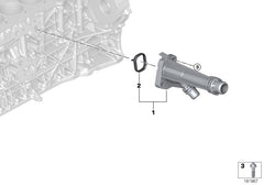 Engine Water Pipe Coolant Hose Connector 11117803751 11117808571 For BMW 5 Series F10 & 7 Series F02, X5 E70 Tag-E- 89