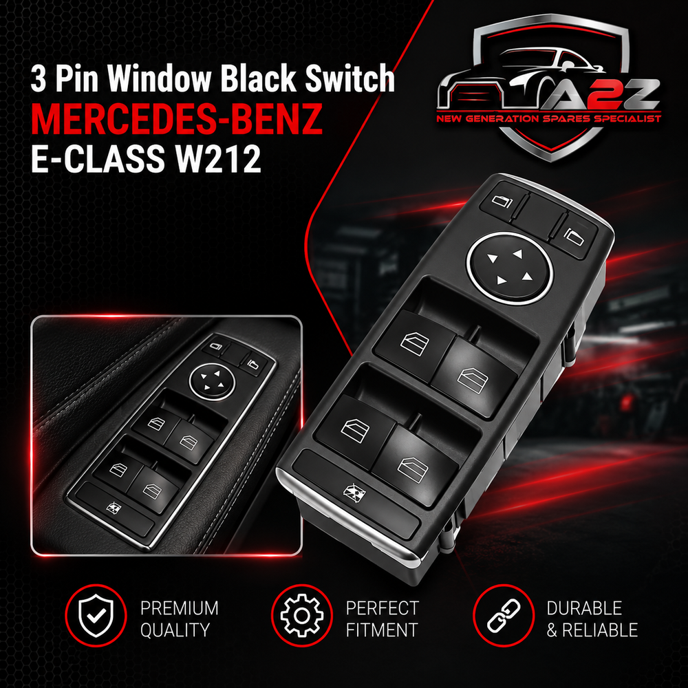 3 Pin Window Black Switch  Compatible with 204/212/207 2128208210 2048700151  2049055302  A2128208210 Mercedes-Benz E-CLASS W212 Tag-SW-06