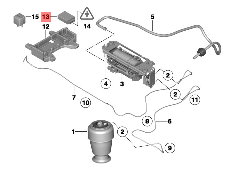 Air Suspension Control Module 37146860385 For BMW 7 Series F02 Tag-BL-193