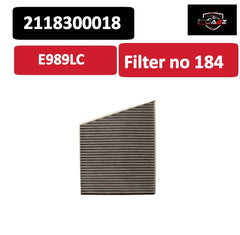 Cabin Air Filter E989LC & 2118300018 & LAK156 Compatible With MERCEDES-BENZ CLS (C219) & E-CLASS (W211)  Tag 184.