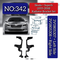 Radiator Bracket Set Left 3V0805307 & Right 3V0805308 Compatible With Skoda Superb (2015-2018) Tag No.342