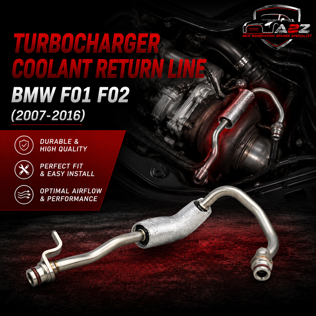 Turbocharger Coolant Return Line 11537563707 Compatible With BMW F01 F02