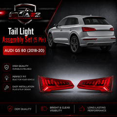 Tail Light Assembly Set (5 Pin) Left 80A945093B & Right 80A945094B Compatible With Audi Q5 80 (2018-20) Tag No.174