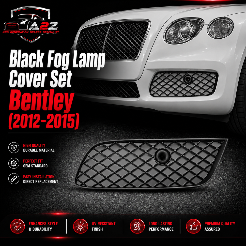 Black Fog Lamp Cover Set Left 3W3807647C & Right 3W3807648C Compatible With Bentley GT (2012-2015) Tag No.1022