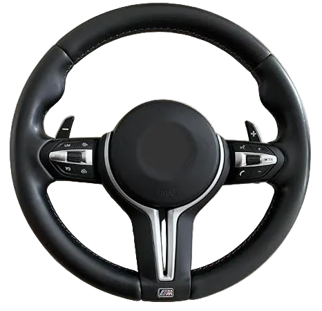 Leather Steering Wheel With Air Bag (Big Hole) Compatible with BMW 5 Series F10