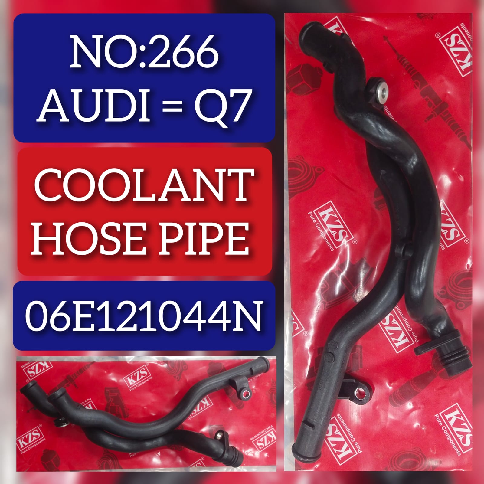 Coolant Hose Pipe 06E121044N 06E121044AF 06E121044C 06E121044D 06E121044F  Compatible with AUDI A4 B8 (8K2) | A4 / S4 & A5 Sportback (8TA) | A5 / S5 & A6 C6 (4F2) | A6 / S6 & Q7 (4LB) Tag-H-266