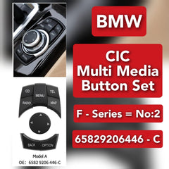 CIC iDrive Multimedia Trims Control Button Cover 65829206446 - C Compatible with BMW 5 Series F07 F10 & 7 Series (F01 F02 F03 F04) & X3 F25