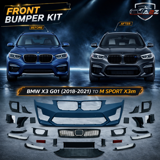 A To Z Compatible With BMW X3 G01 (2018-2021) Front Bumper Upgrade Convert To M Sport X3m Body Kit Grill G01/08-017 Gc CC-9326 (Shipping Cost Not Included In Price)