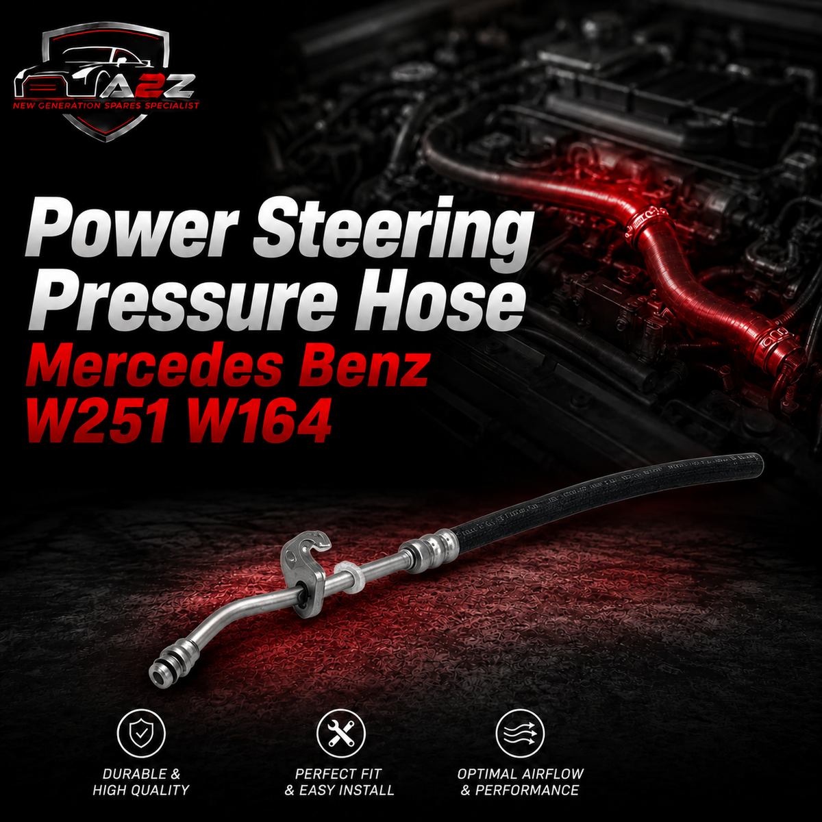 Power Steering Pressure Hose 2514600224 Compatible With Mercedes Benz W251 W164