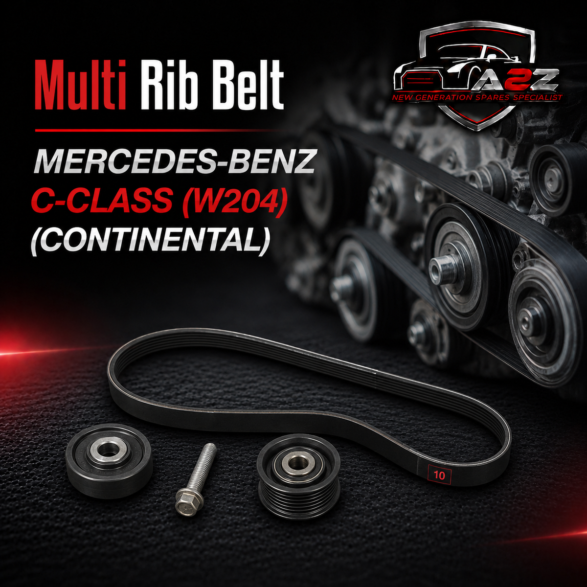 Multi Rib Belt 7PK2418 A009936796 0009936796 0139977492 2712060019 Compatible With MERCEDES-BENZ C-CLASS (W204) (CONTINENTAL)