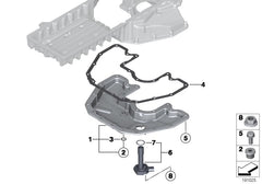 Lower Oil  Pan 11130148458 11137509724 11137574532 Compatible With BMW 7  Series E65, E66, E67 Tag-OP-03