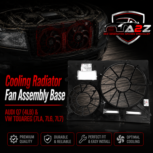 Cooling Radiator Fan Assembly Base 7L0121207 Compatible With AUDI Q7 (4LB) & VW TOUAREG (7LA, 7L6, 7L7)
