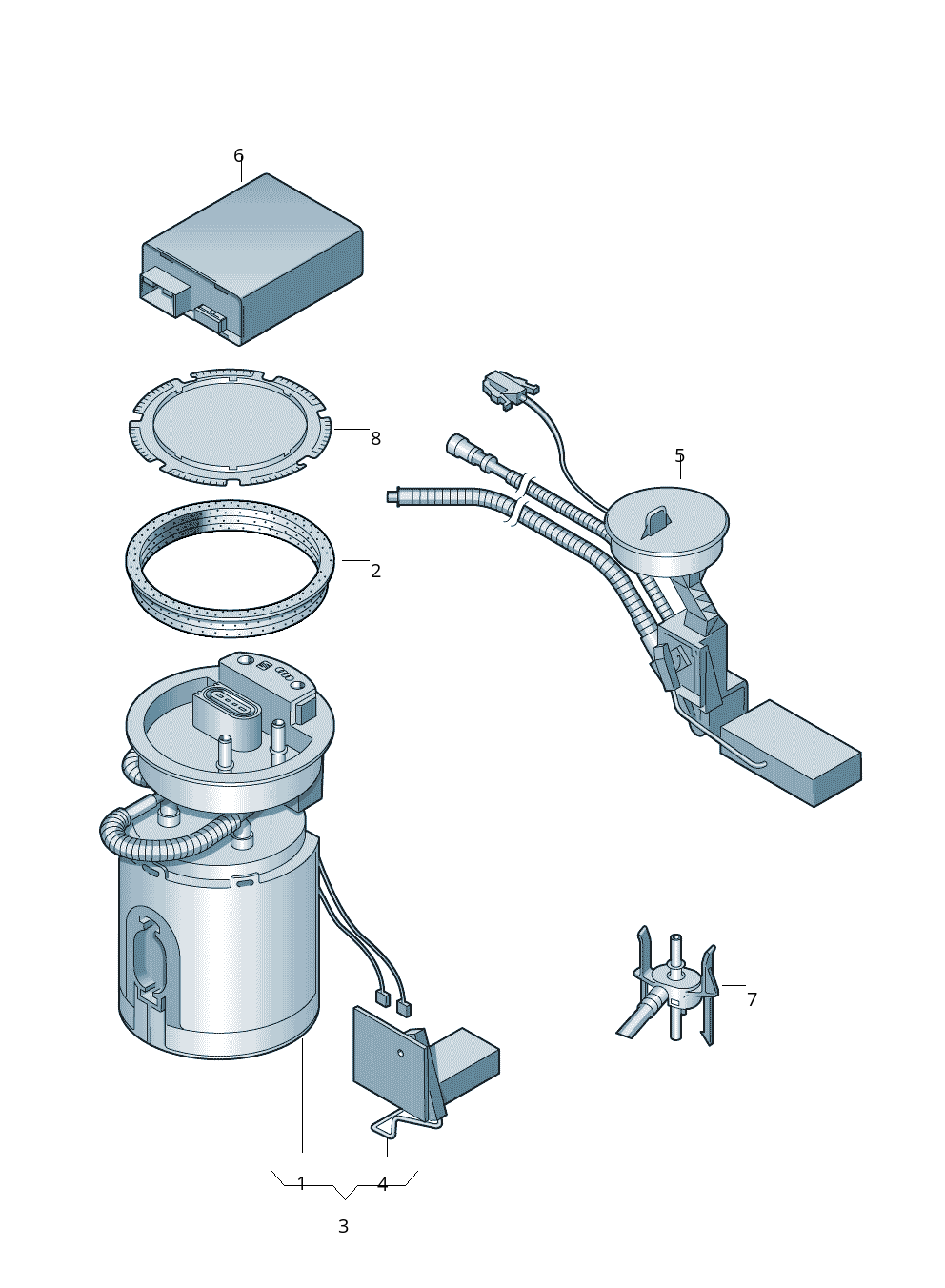 Fuel Pump 1J0919051B 1J0919087J Compatible With SKODA OCTAVIA I (1U2) & VW NEW BEETLE (9C1, 1C1) Tag-F-77