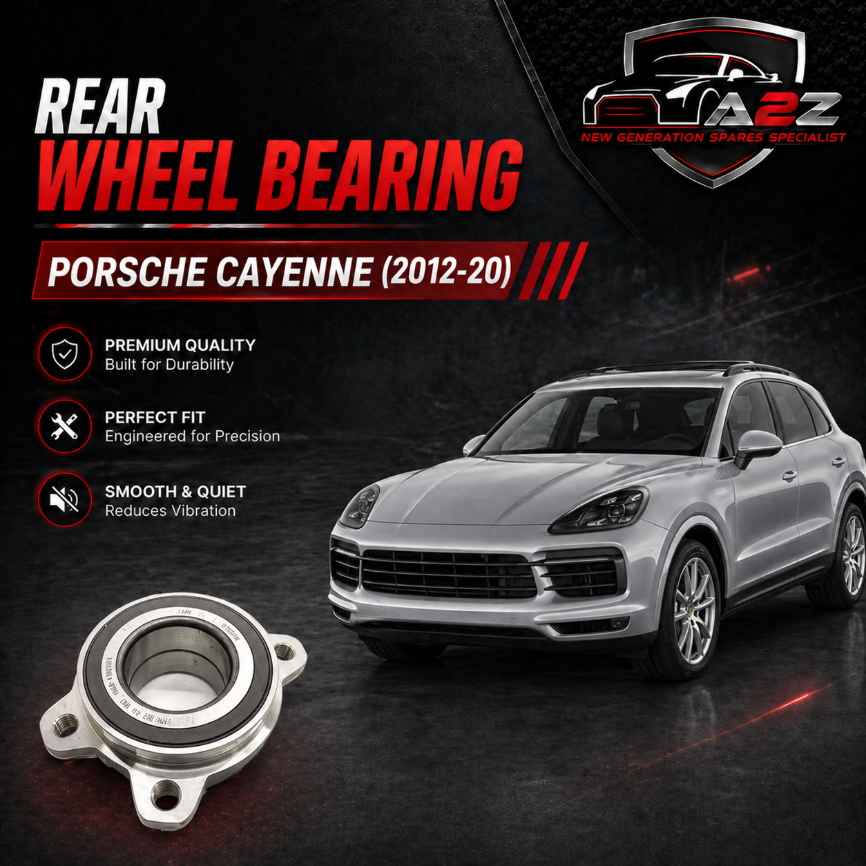 Rear Wheel Bearing  95833158300 Compatible With PORSCHE CAYENNE (92A) & VW TOUAREG (7P5, 7P6)