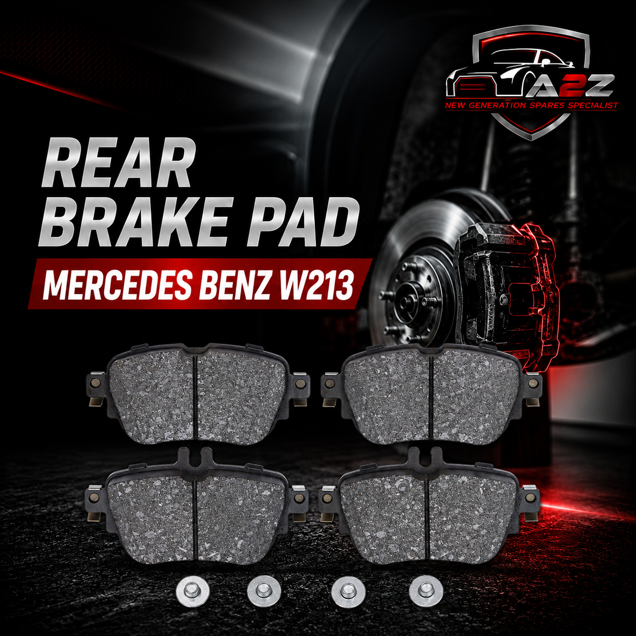 Rear Brake Pad Set 0004206100 Compatible With Mercedes Benz W213