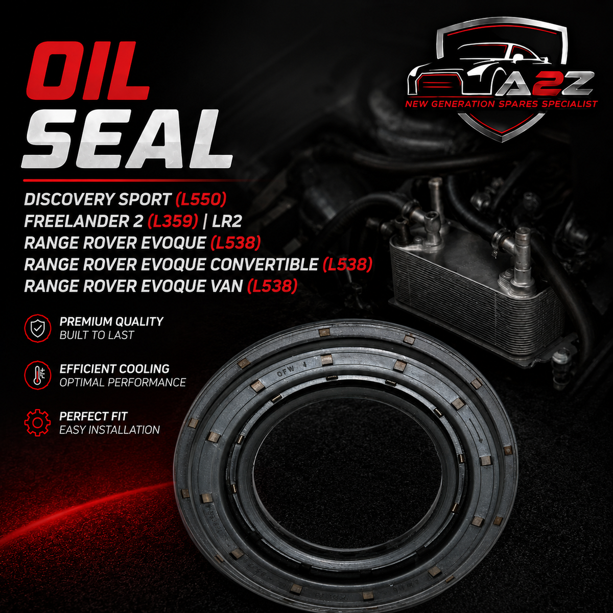 Oil Seal LR023440 Compatible With DISCOVERY SPORT (L550) FREELANDER 2 (L359) | LR2 RANGE ROVER EVOQUE (L538) RANGE ROVER EVOQUE Convertible (L538) RANGE ROVER EVOQUE VAN (L538)