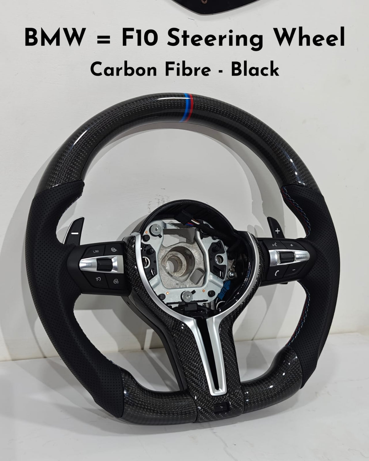 Corbon Fibre Black Steering Wheel Compatible With BMW F10
