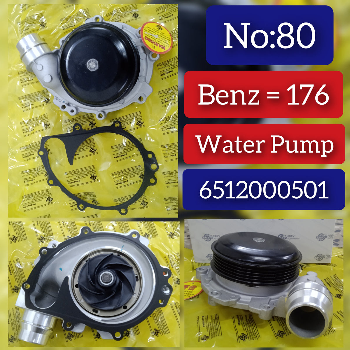 Water Pump 6512000501 Compatible With A-CLASS (W176) & CLA Coupe (C117) & GLA-CLASS (X156) Tag-W-80