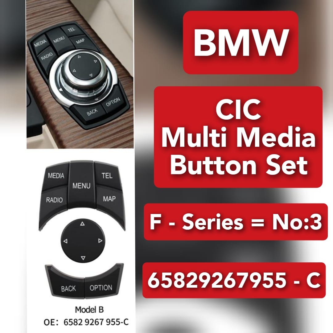 CIC iDrive Multimedia Trims Control Button Cover 65829267955 - C Compatible with BMW 5 Series  F10 F11 & 6 Series F12 & 7 Series (F01 F02 F03 F04)
