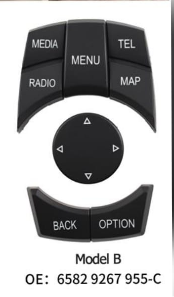 CIC iDrive Multimedia Trims Control Button Cover 65829267955 - C Compatible with BMW 5 Series  F10 F11 & 6 Series F12 & 7 Series (F01 F02 F03 F04)