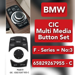 CIC iDrive Multimedia Trims Control Button Cover 65829267955 - C Compatible with BMW 5 Series  F10 F11 & 6 Series F12 & 7 Series (F01 F02 F03 F04)