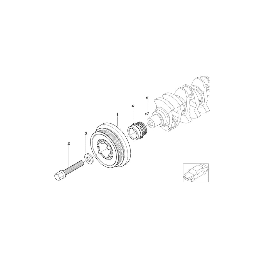 Crankshaft Pulley 11237805696 Compatible With BMW 3 Series E90 & 5 Series E60 (Petrol) Tag-CP-15