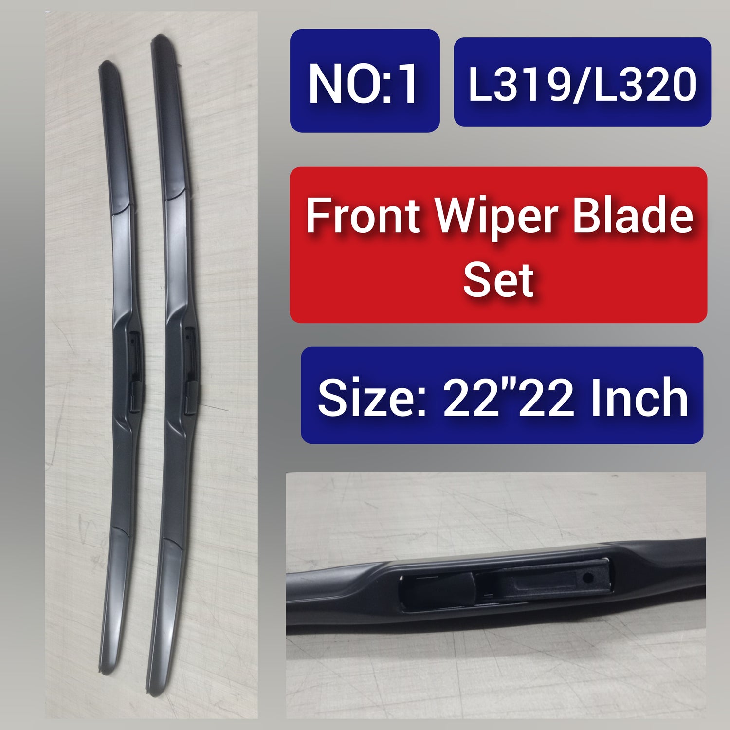Front Wiper Blade Set (22"22 Inch) Compatible with Land Rover Range Rover Sport L320 &  DISCOVERY L319 Tag-WBF-01