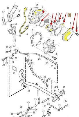 Thermostat Housing Coolant Pump 31338532 Compatible With VOLVO XC90/S80 Tag No.135