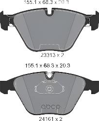 Front Brake Pad 2331303  P06081N 34112288870   Compatible With BMW 3 Series (E90) & 3 Convertible (E93) & Z4 Roadster (E89)