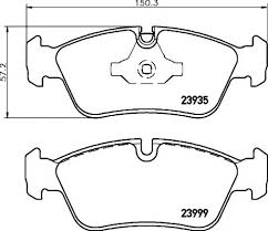 Front Brake Pad 34112288849 P06035 2393501  2393581  Compatible With BMW 3 Series  (E90)