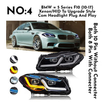 Complete Headlight Assy Set (Upgrade To G30 Style) Plug And Play No Need To Change Bumper Compatible With BMW F10 (2011-17) Tag No.4