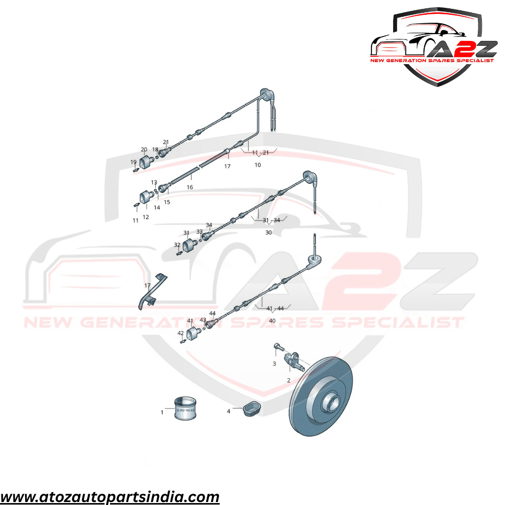 Rear Left ABS Wheel Speed Sensor Black 1KD927807 WHT00385 Compatible With AUDI Q3 8UB, 8UG