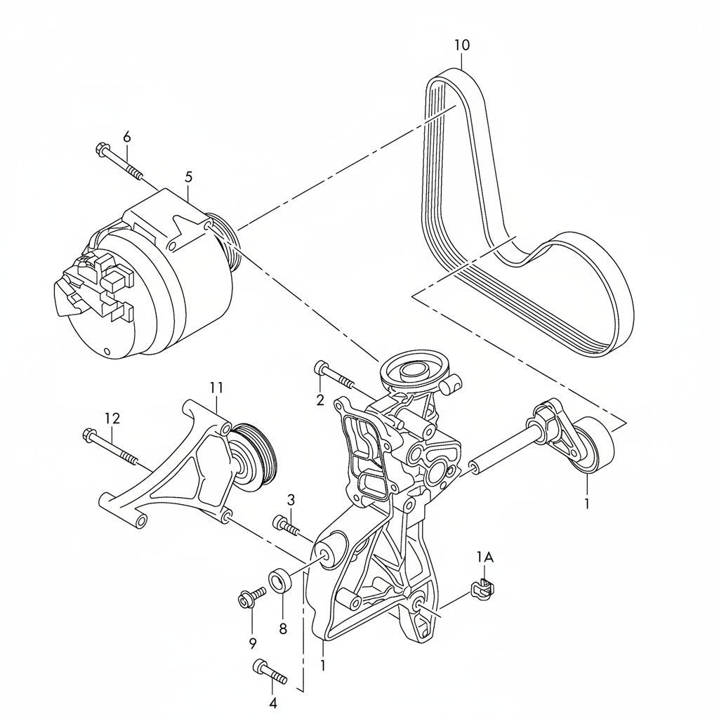 Belt Tensioner With Pulley 06J903133A 06J903133D 06J260849D Compatible With AUDI A3 (8P1) | A3 / S3 & TT (8J3)