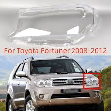 Car Headlight Lens Cover Front Transparent Lampshade Headlamp Cover compatible for Toyota Fortuner 2008-12.