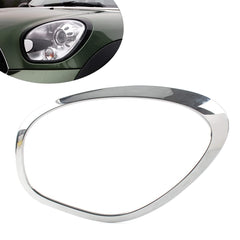 Headlight Chrome Bezel Ring Trim Left 51139801573 & Right 51139801574 Compatible With MINI MINI COUNTRYMAN (R60) (Glossy Silver 2011-2016)