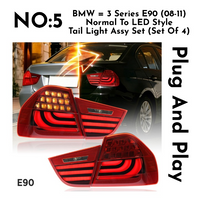 Upgrade Complete Tail Light Assy Set (Upgrade Normal To LED Upgrade) Plug And Play No Need To Change Bumper Compatible With BMW E90 (2008-12) Tag No.5