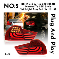 Upgrade Complete Tail Light Assy Set (Upgrade Normal To LED Upgrade) Plug And Play No Need To Change Bumper Compatible With BMW E90 (2008-12) Tag No.5