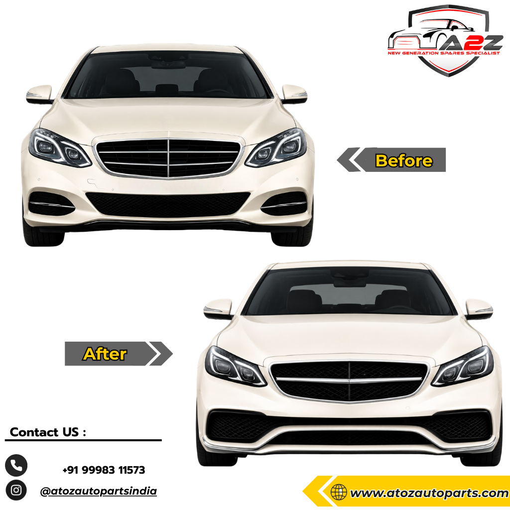 Front Bumper Kit Compatible With Mercedes Benz E Class W212 LCI (2014-2016) Upgrade To Mercedes Benz AMG E63 (Shipping Cost Not Included In Price)