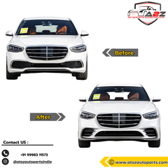 Front Bumper Kit Compatible With Mercedes Benz S Class W223 (2021-2025) Upgrade To Mercedes Benz AMG S450 (Shipping Cost Not Included In Price)