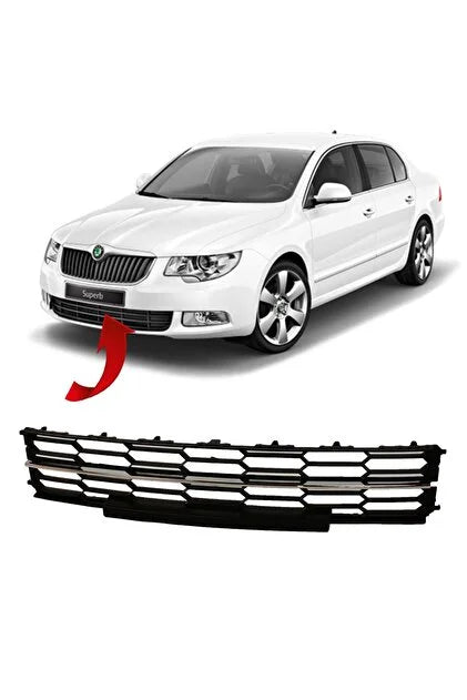 Front Bumper Grill 3T0853677B 3T0853551A Compatible With Skoda Superb (2013-2015) Tag No.501