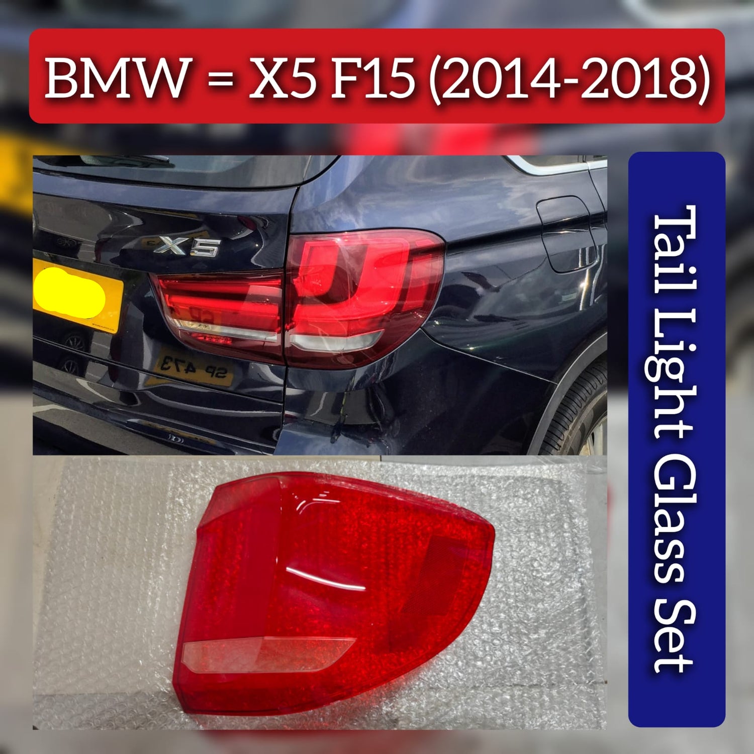 Tail Light Glass Set Left & Right Compatible With BMW F15 (2014-18)