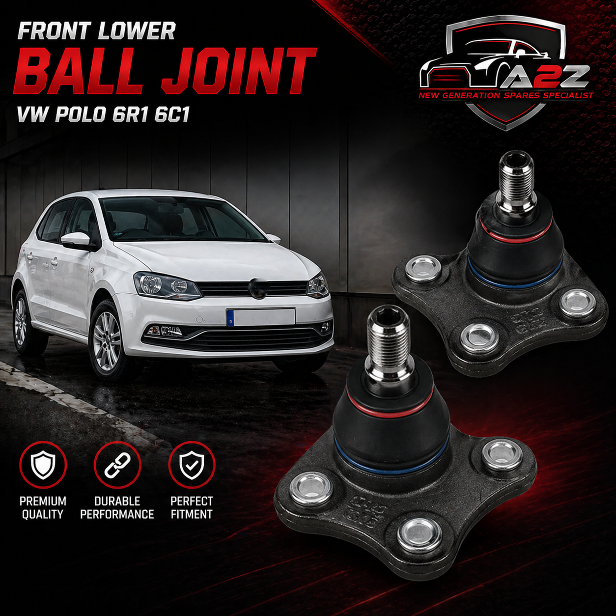 Front Lower Ball Joint  Left 6RD407365 Right 6RD407366 Compatible With SKODA FABIA II (542) RAPID (NA2) VW POLO V (6R1, 6C1) POLO V Saloon (602, 604, 612, 614) | VENTO
