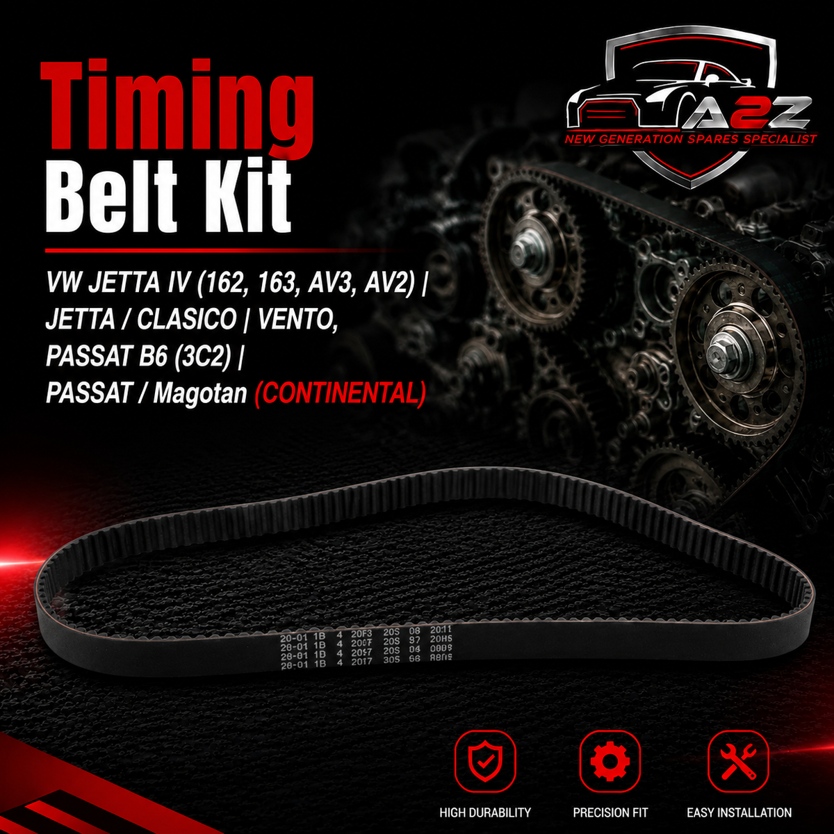 TIMING BELT KIT CT1134K1 03L198119 Compatible With VW JETTA IV (162, 163, AV3, AV2) | JETTA / CLASICO | VENTO, PASSAT B6 (3C2) | PASSAT / Magotan (CONTINENTAL)