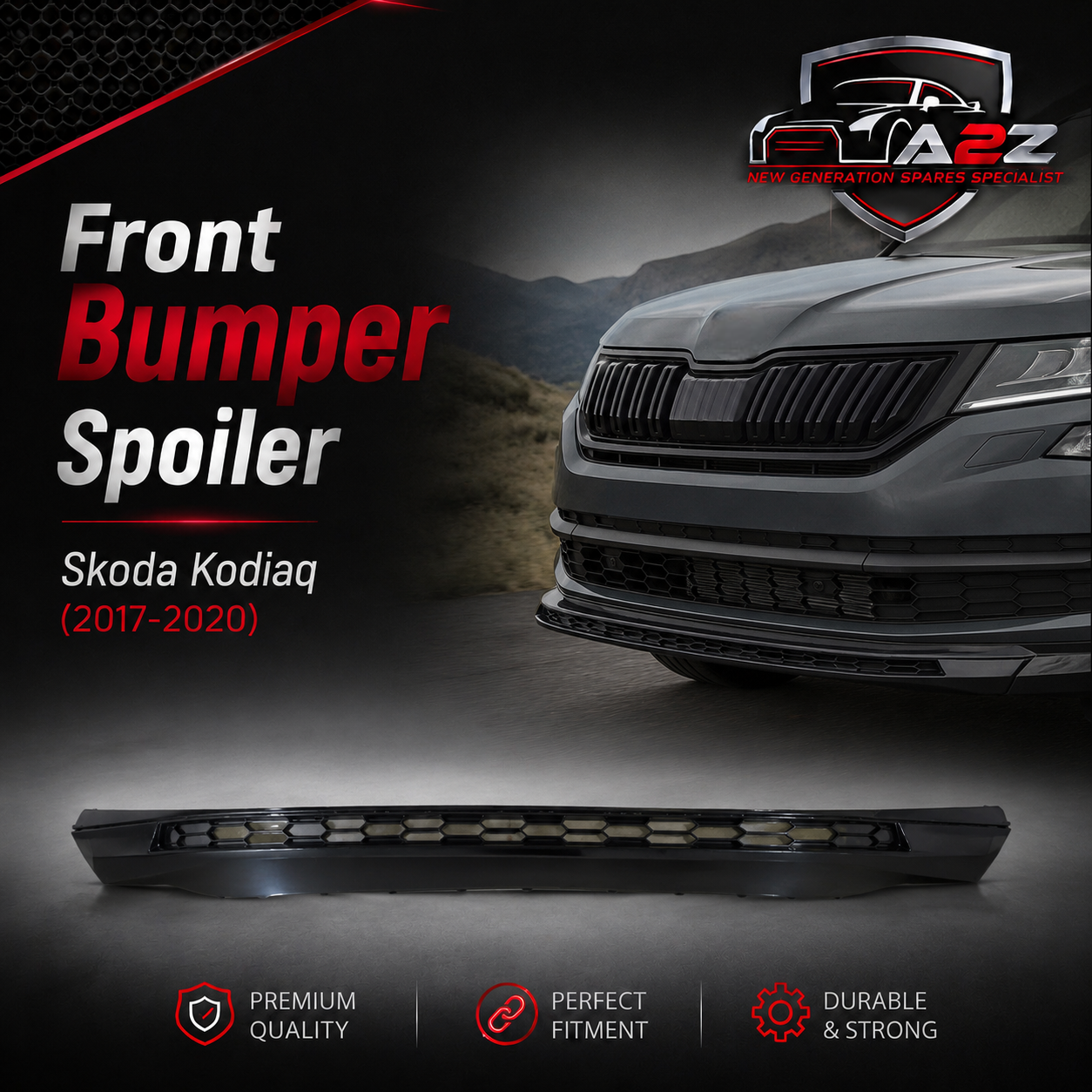 Front Bumper Spoiler 565807061 Compatible With Skoda Kodiaq (2017-2020) Tag No.1131