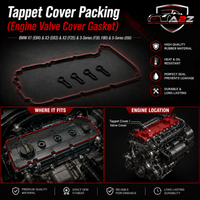 Tappet Cover Packing (Engine Valve Cover Gasket) 11127807017 Compatible With BMW X1 (E84) & X3 (E83) & X3 (F25) & 3-Series (F30, F80) & 5-Series (E60) Tag No.34